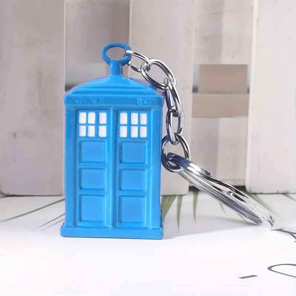 Police box keychain charm