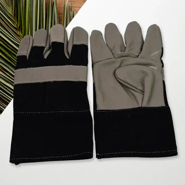 Heavy-duty leather gardening gloves