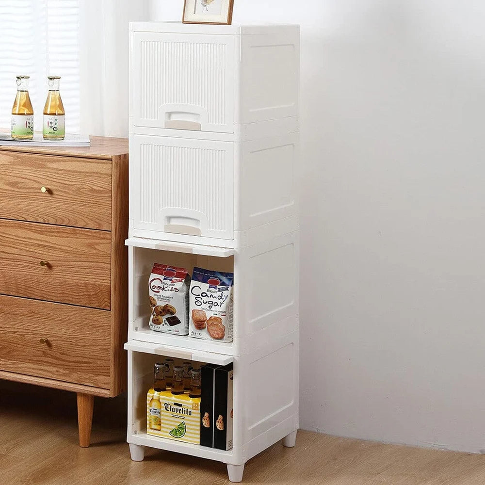 Foldable 4-layer storage drawers
