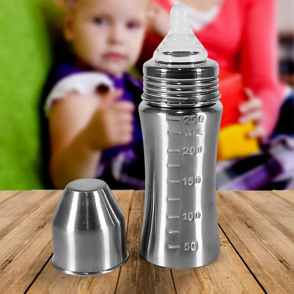 Stainless steel baby feeding bottle – 250ml