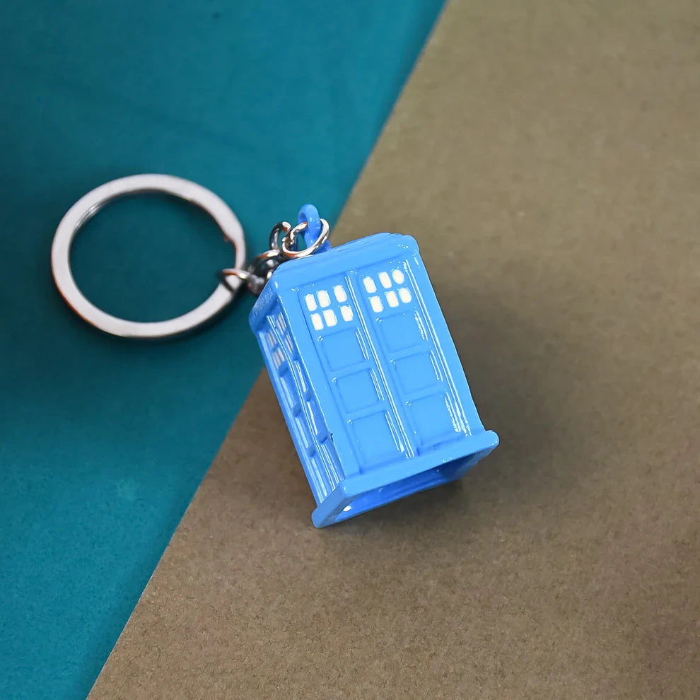 Police box keychain charm