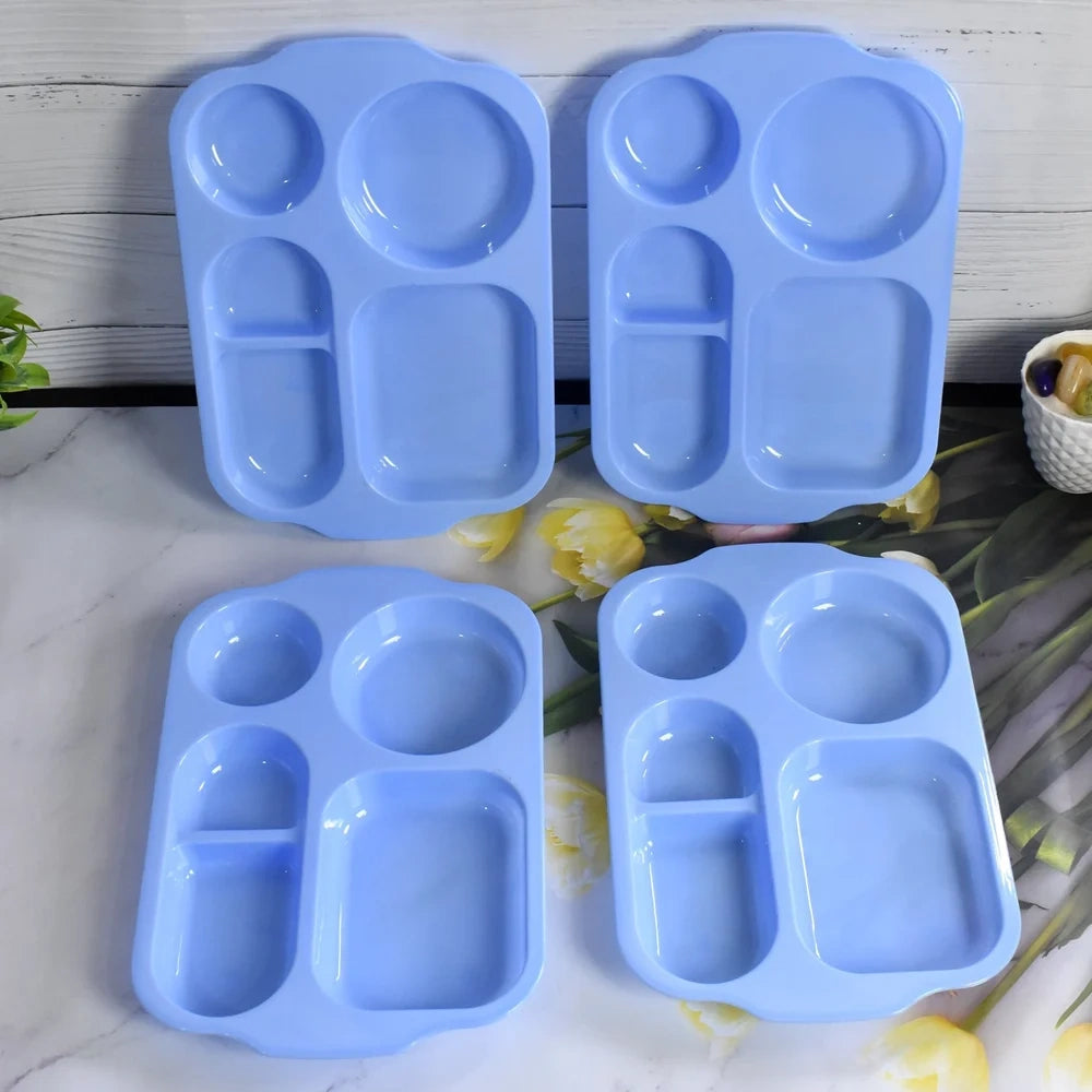 Unbreakable 5-compartment plates