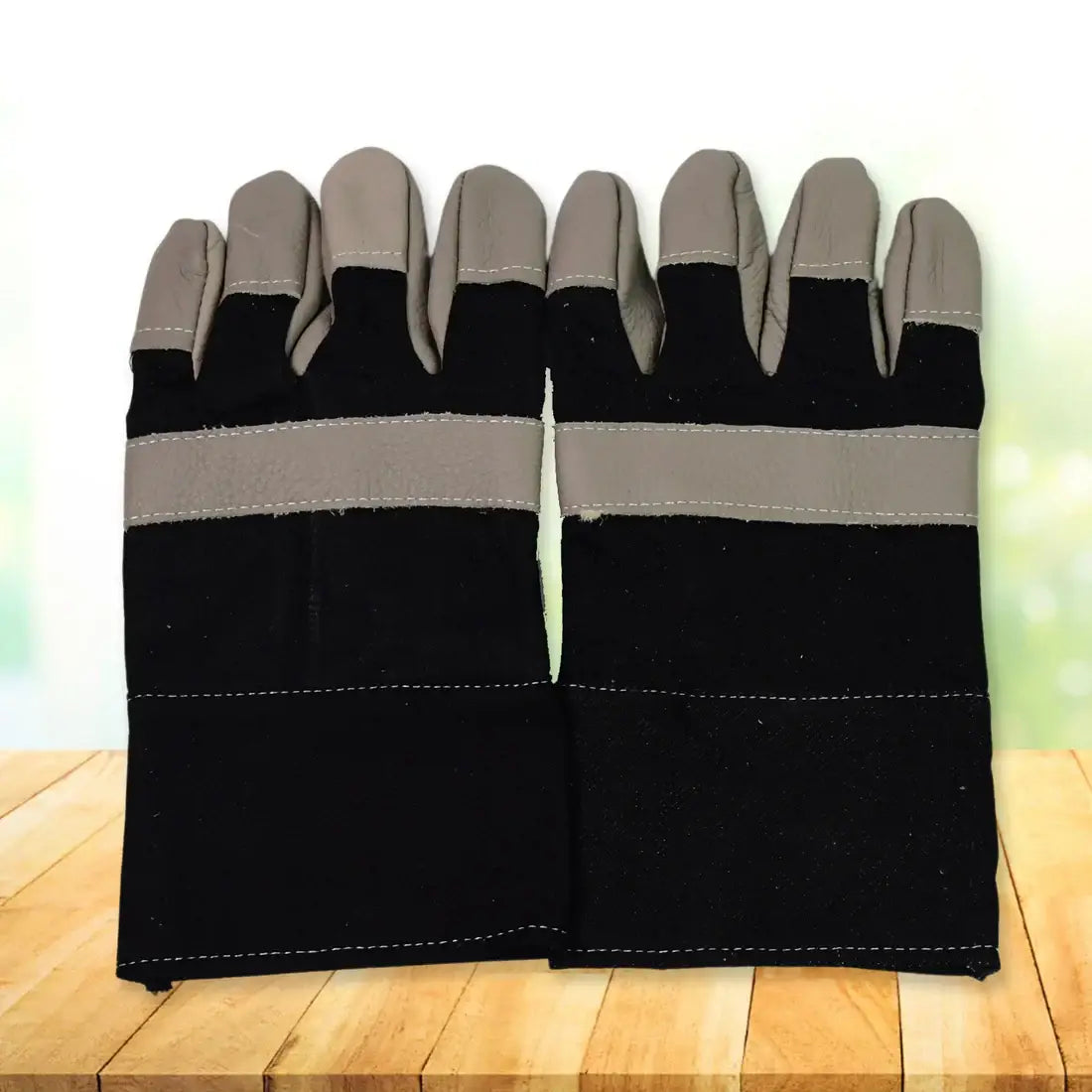 Heavy-duty leather gardening gloves