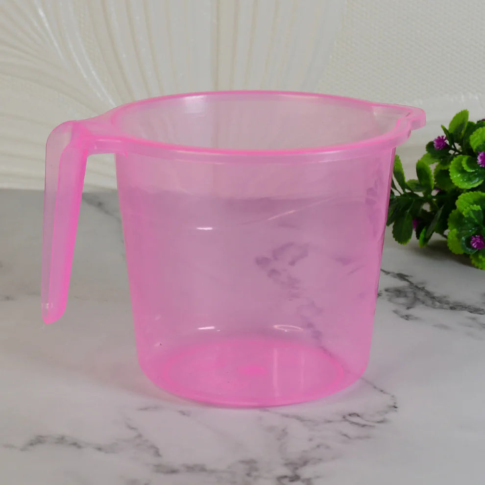 Transparent plastic bath mug