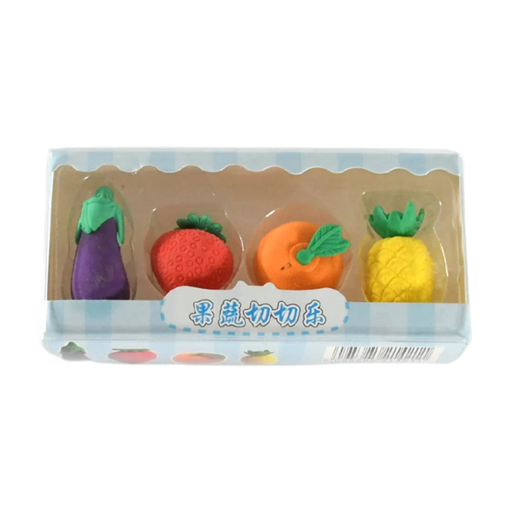 Fruit & Veggie Erasers (4-Pack)