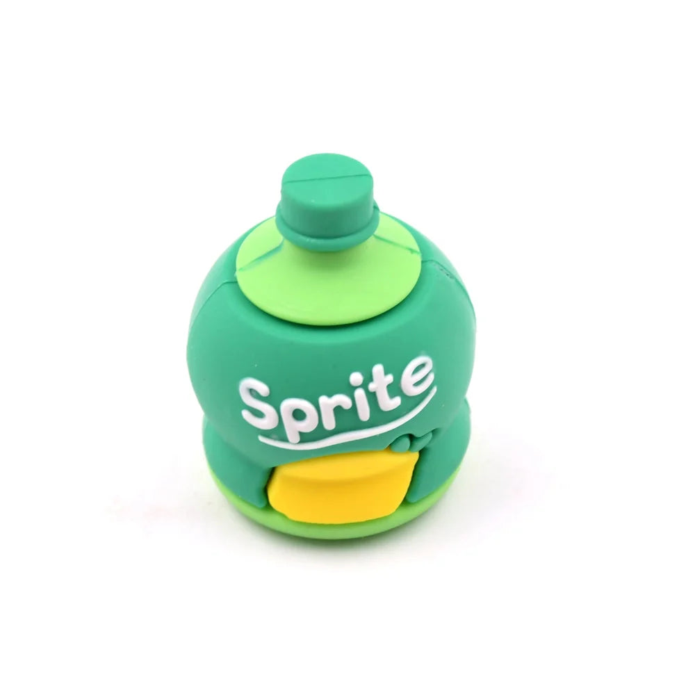 Soda bottle sharpener-eraser set