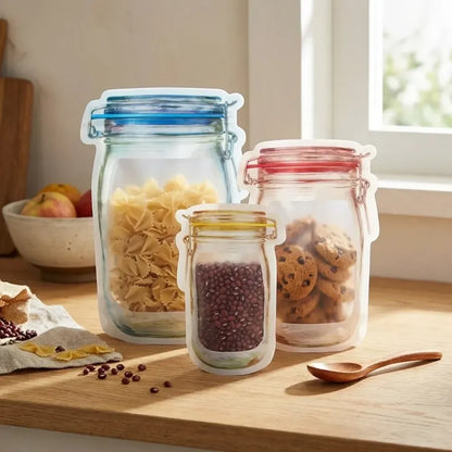 0855 plastics transparent jar shaped stand-up pouch with zipper - home & kitchen