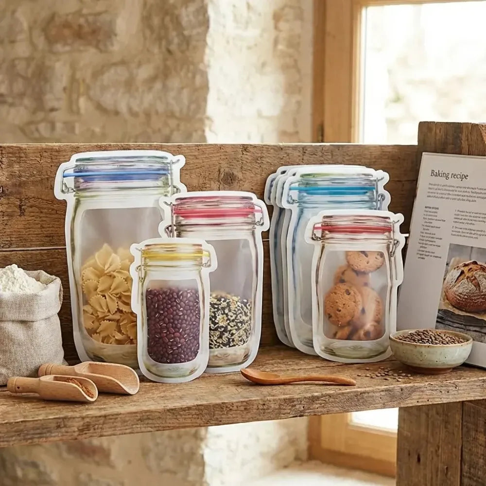 0855 plastics transparent jar shaped stand-up pouch with zipper - home & kitchen
