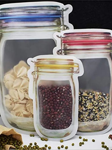 0855 Plastics Transparent Jar Shaped Stand-up Pouch With Zipper