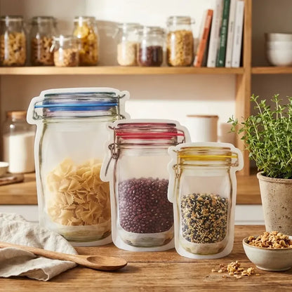 0855 plastics transparent jar shaped stand-up pouch with zipper - home & kitchen