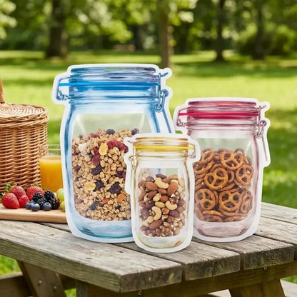 0855 plastics transparent jar shaped stand-up pouch with zipper - home & kitchen