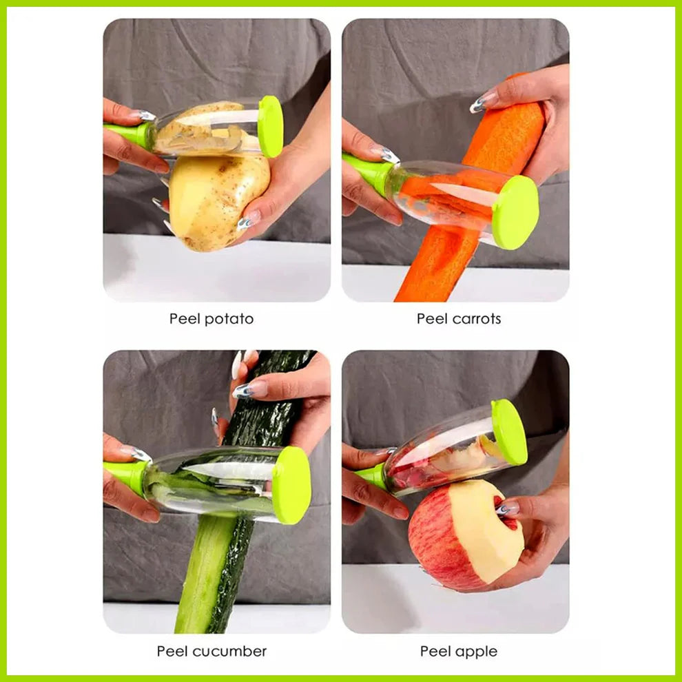 Smart peeler with container