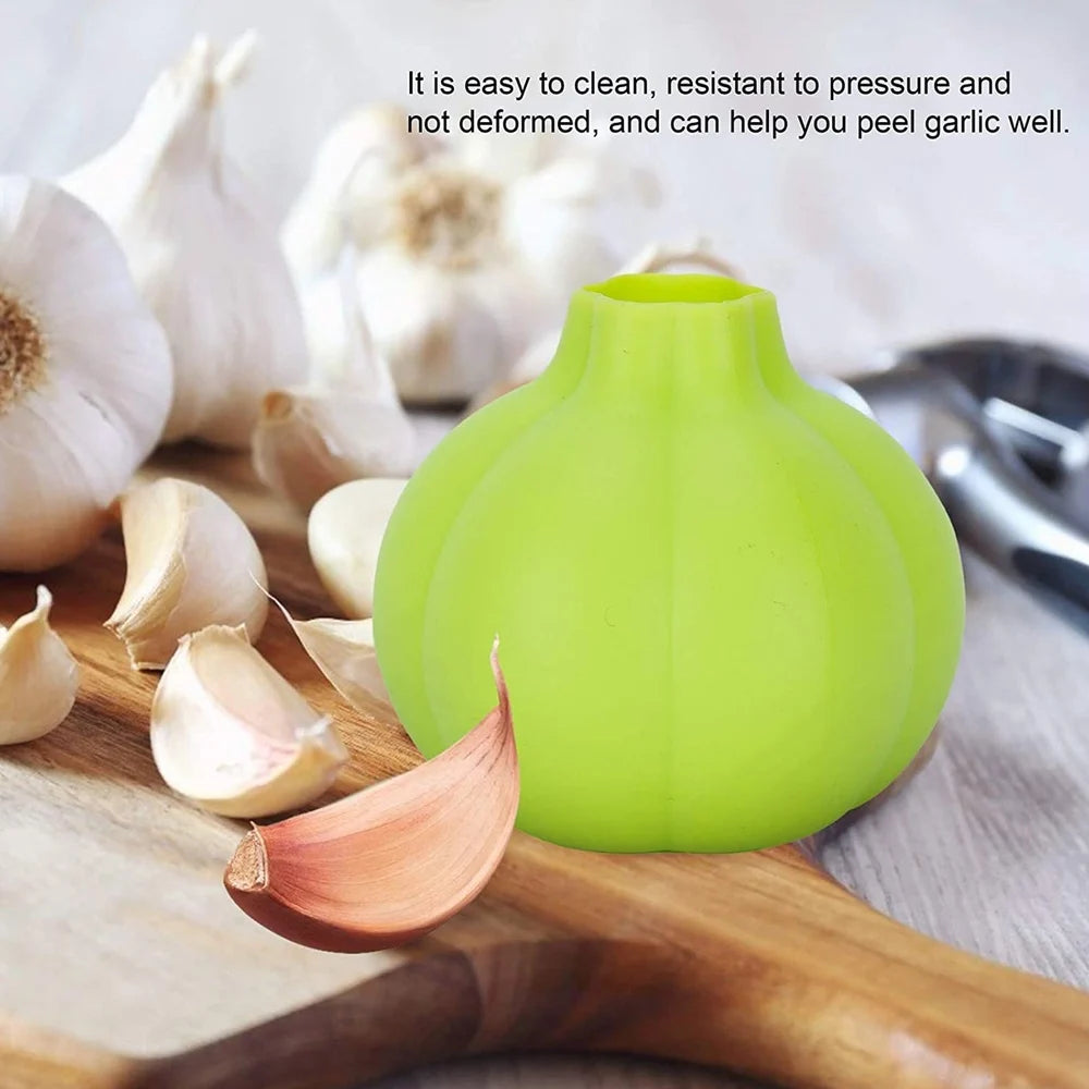 Silicone garlic peeler crusher