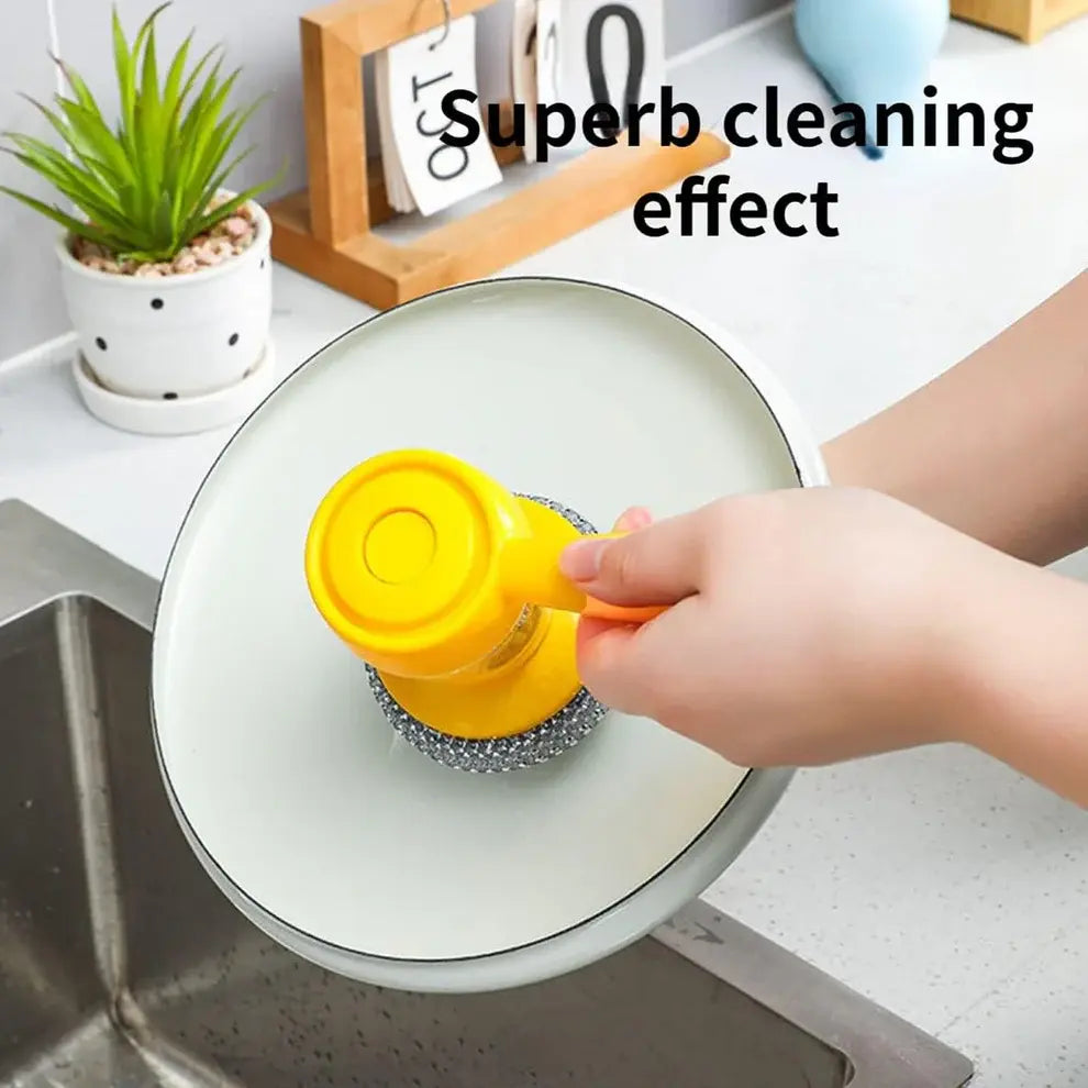 Soap dispenser scrub brush