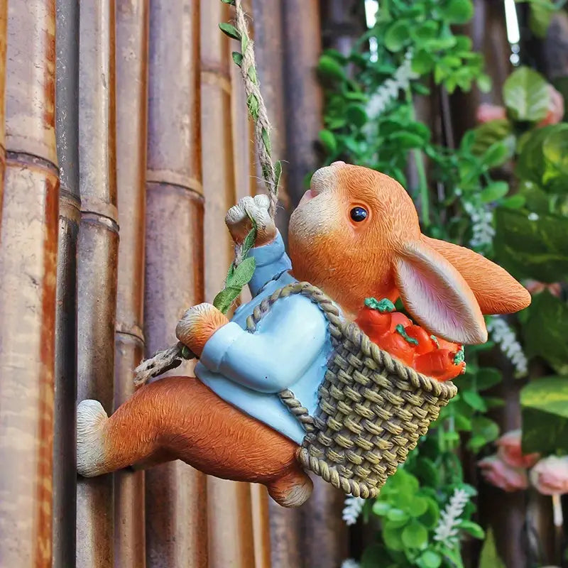 Resin garden rabbit decor