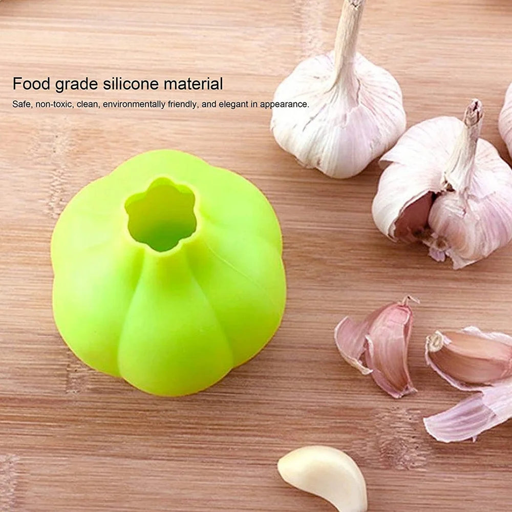 Silicone garlic peeler crusher
