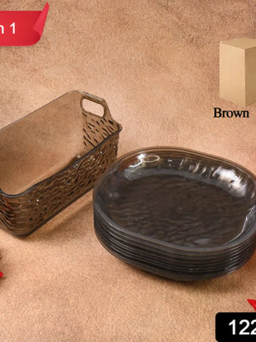 10-Piece Reusable Plastic Plate Set