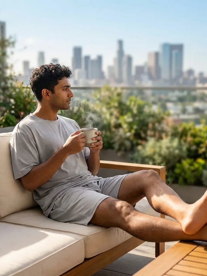 Solid Couple T-Shirt & Shorts Set