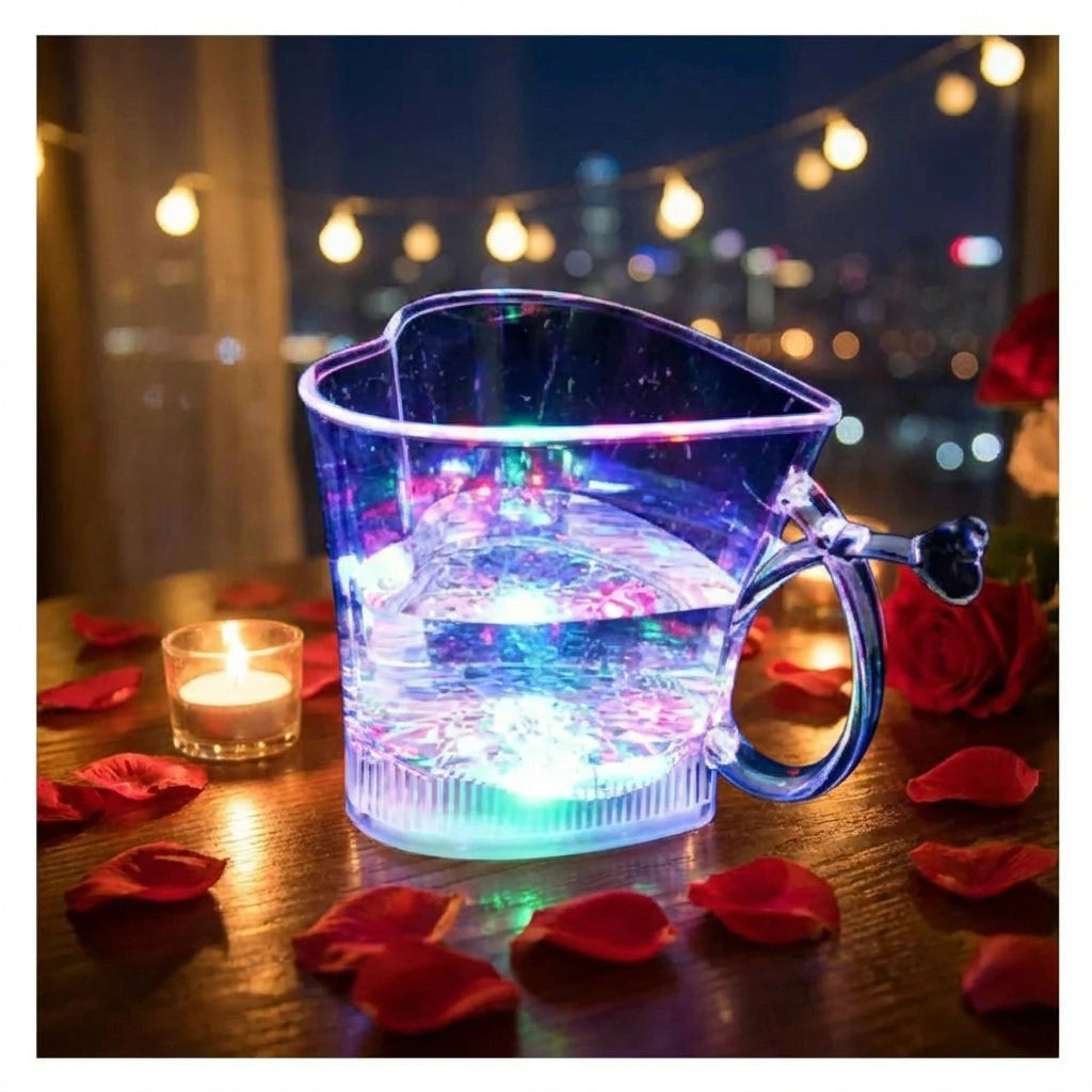 Heart-Shaped LED Glass Cup