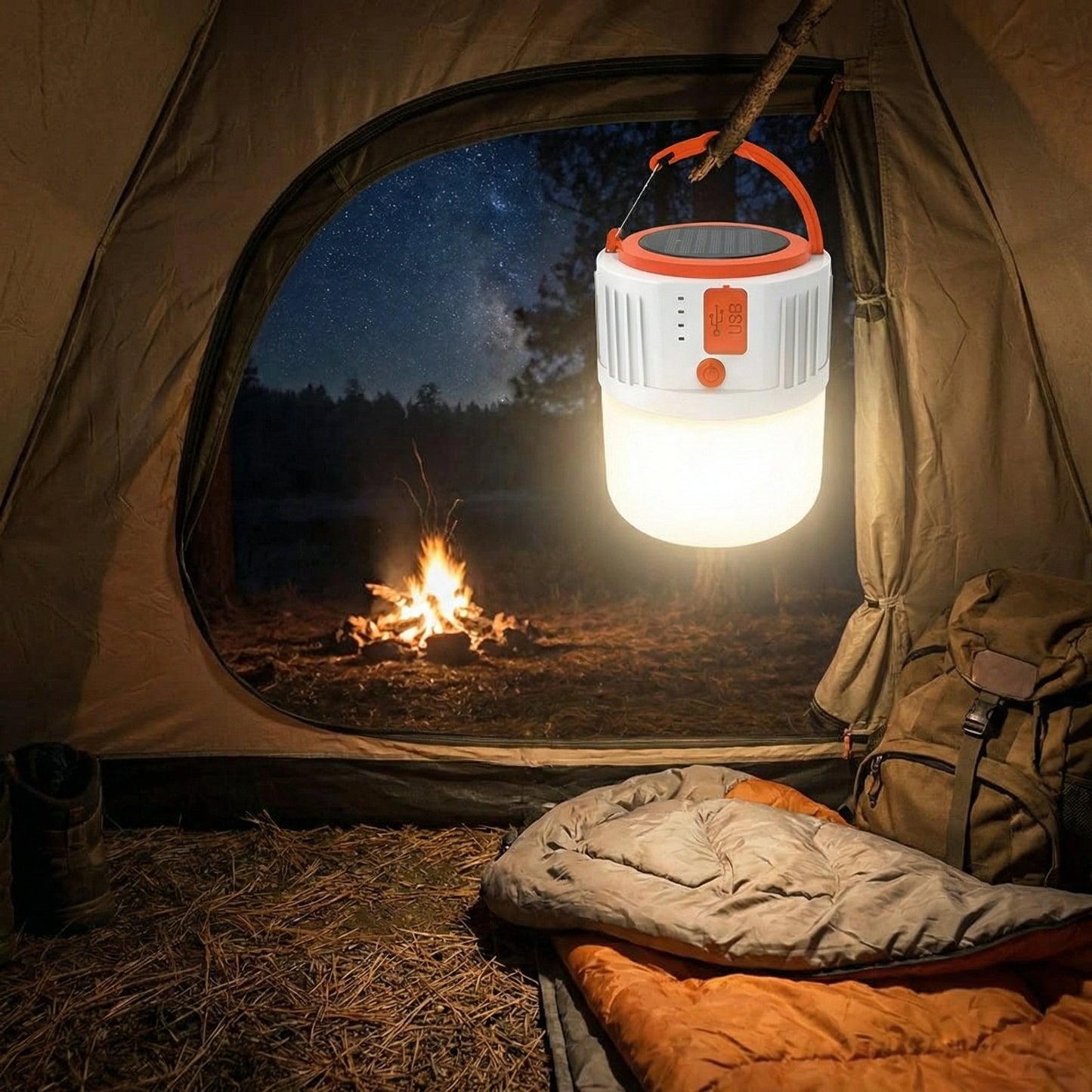 Solar-Powered Portable Camping Light