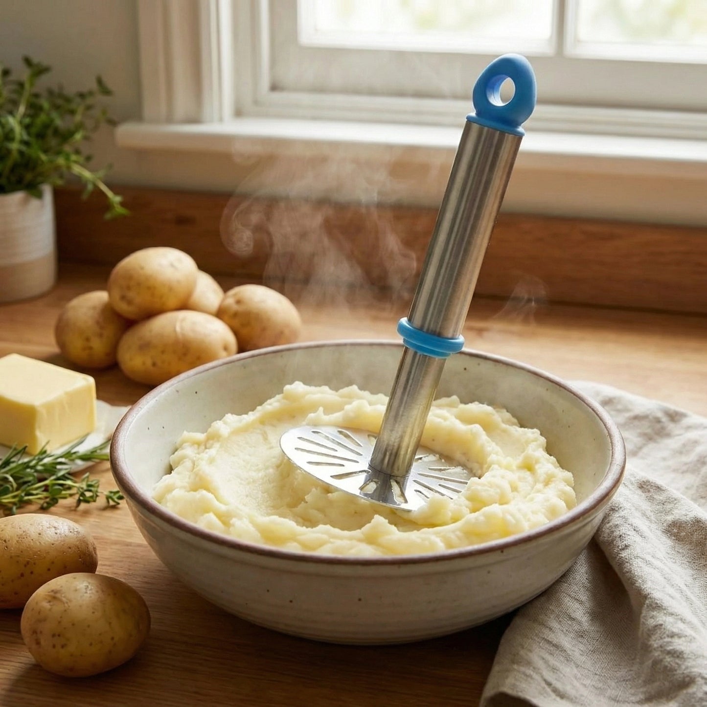 0586a Stainless Steel Potato Masher Paubhaji Masher