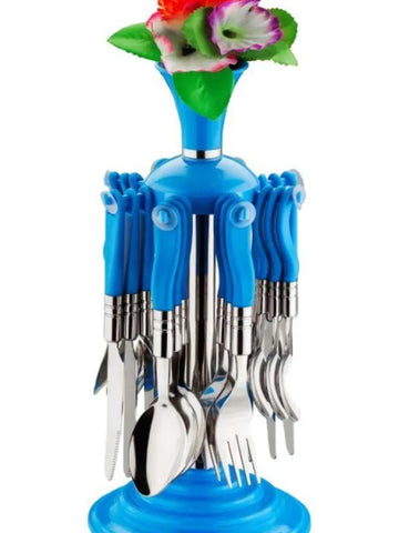 104 New Stylish 24 Pcs Plastic Stainless Steel Cutlery Set (Pack Of 24)