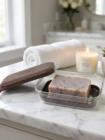 Bathroom  Travel Plastic Soap Box With Lid (1 Pc)