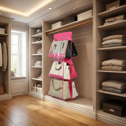 6-Pocket Hanging Purse Organizer