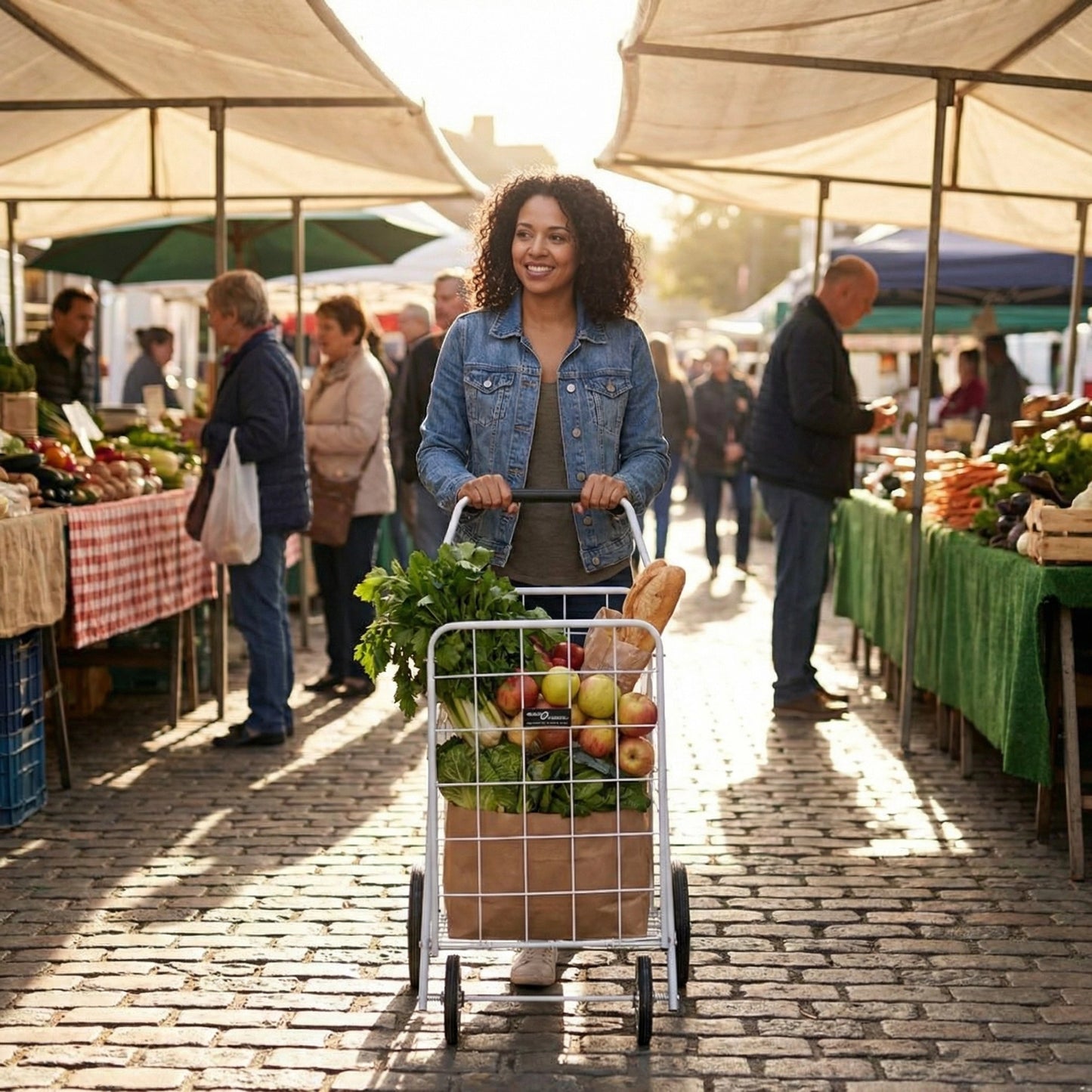 Foldable Heavy-Duty Shopping Trolley (Set of 2 Trolley)