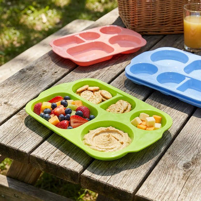 Unbreakable 5-Compartment Plates