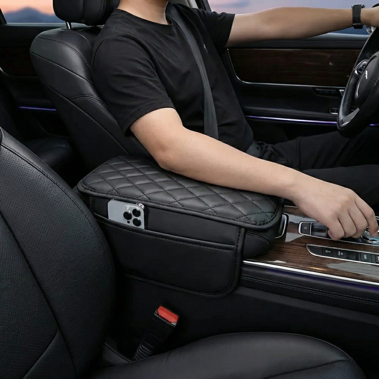 Leather Waterproof Armrest Seat Box Cover Pad Protector