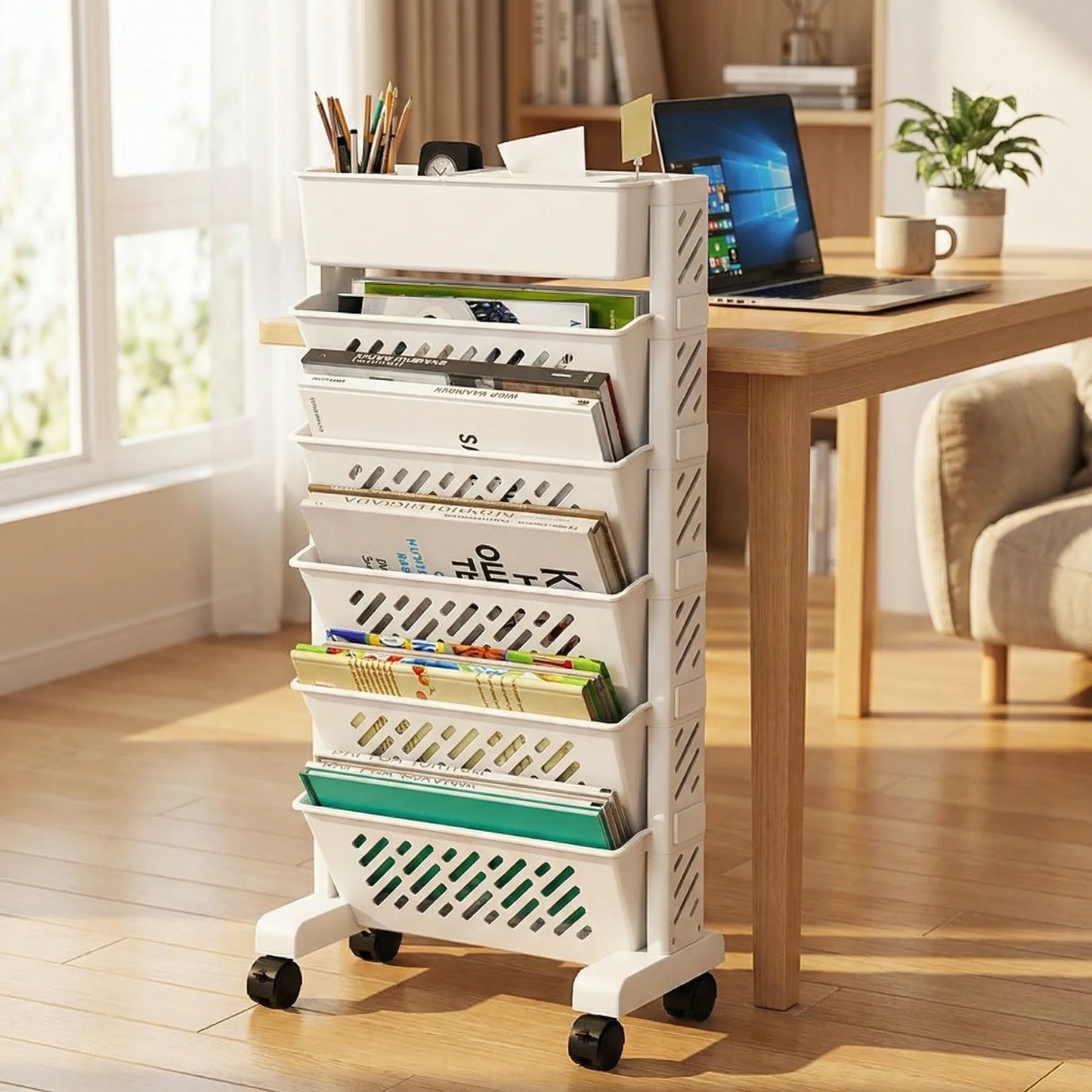 Rotating 5-Tier Book Rack