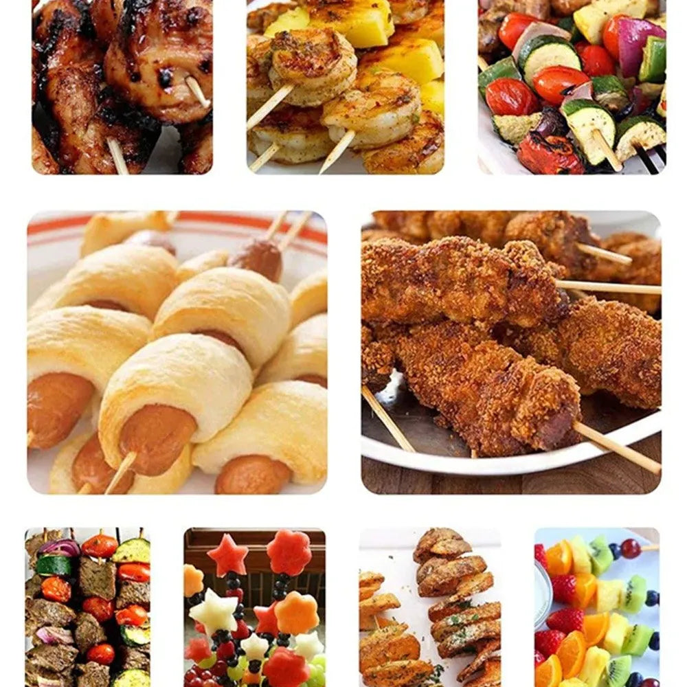 1116 natural bamboo wooden skewersbbq sticks for barbeque and grilling - home & kitchen