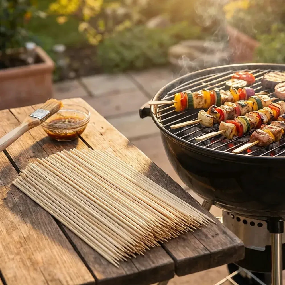 1116 natural bamboo wooden skewersbbq sticks for barbeque and grilling - home & kitchen