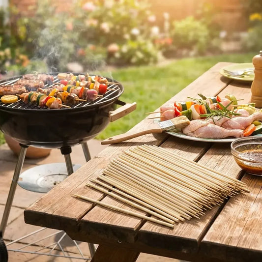 1116 natural bamboo wooden skewersbbq sticks for barbeque and grilling - home & kitchen