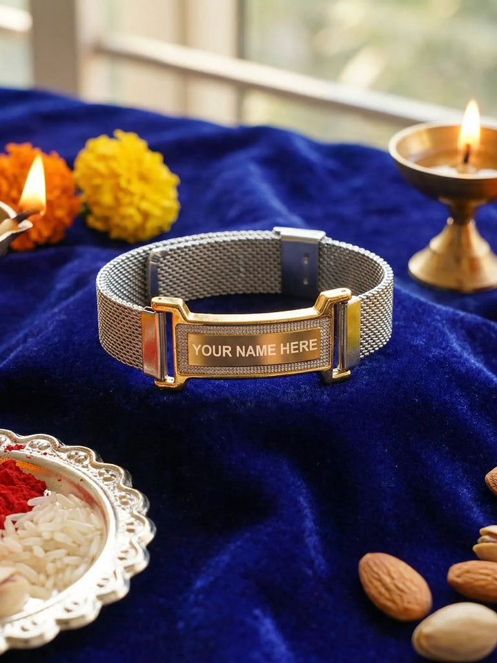 Personalized Engraved Rakhi Bracelet