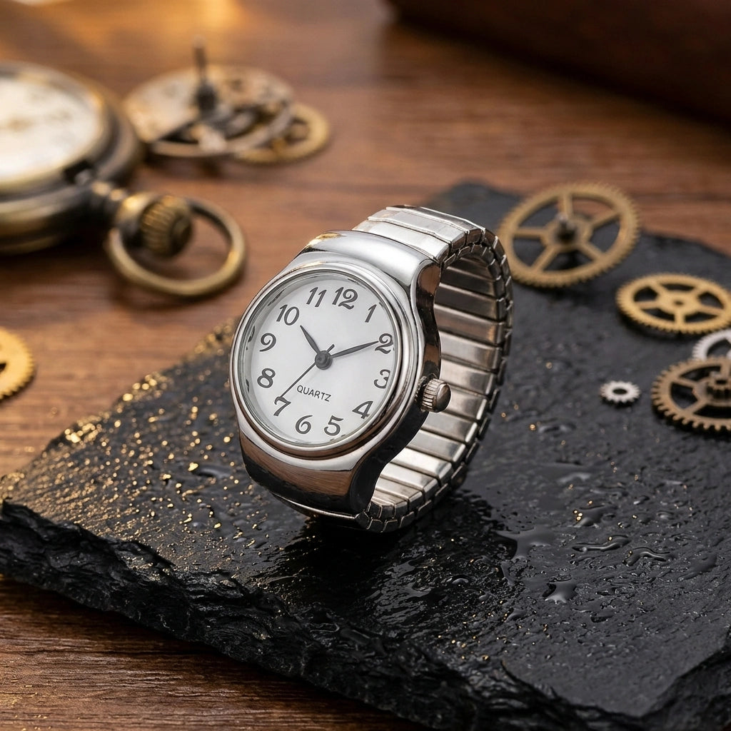 Women's Men's Ring Watch Analogue Quartz on Finger Watch Ring