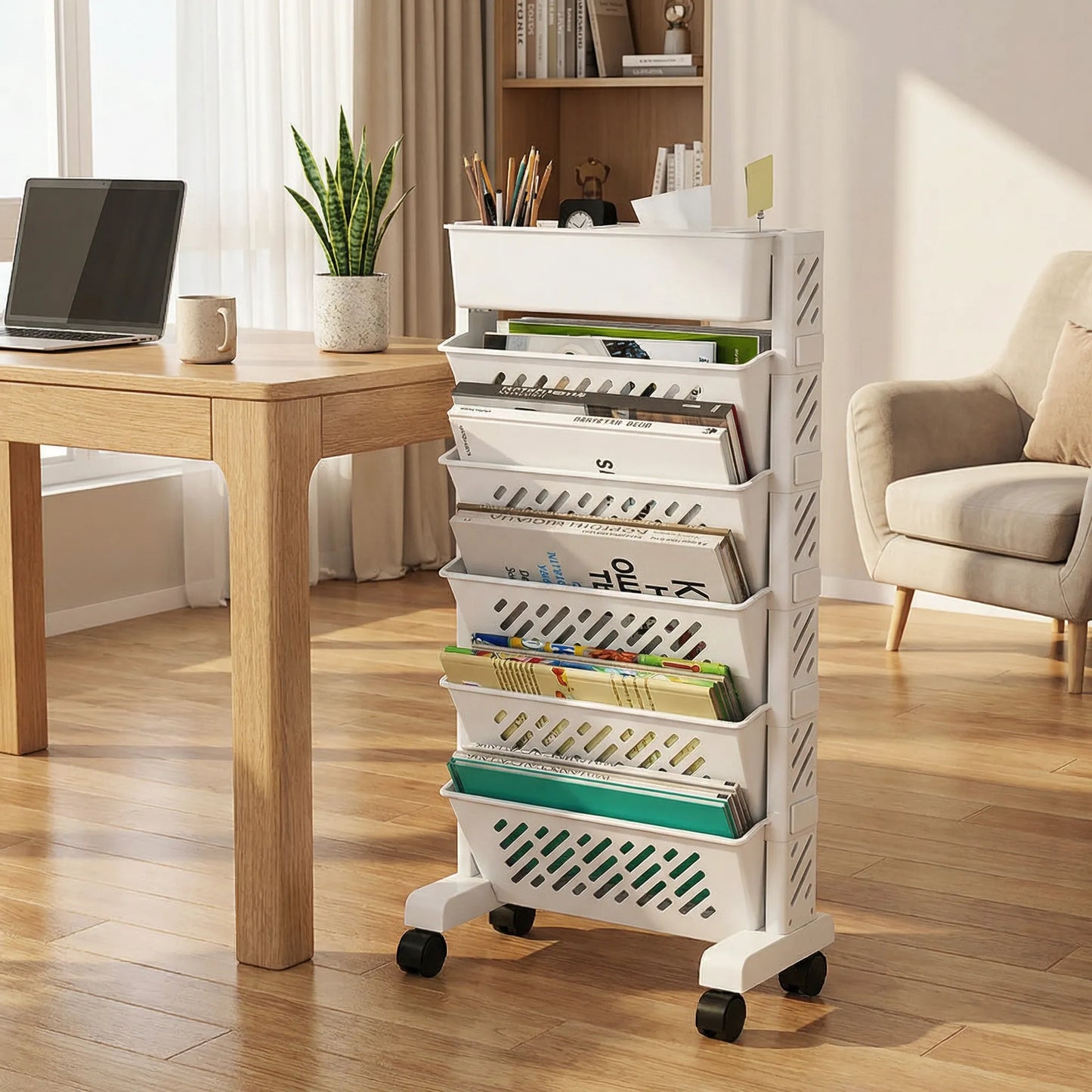 Rotating 5-Tier Book Rack