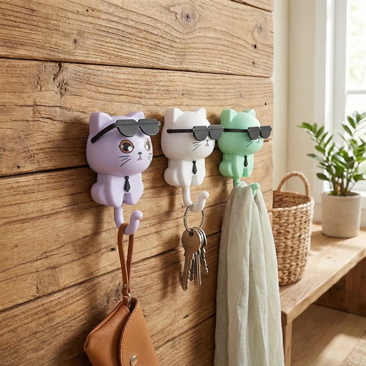 Adhesive Cat Key Holder