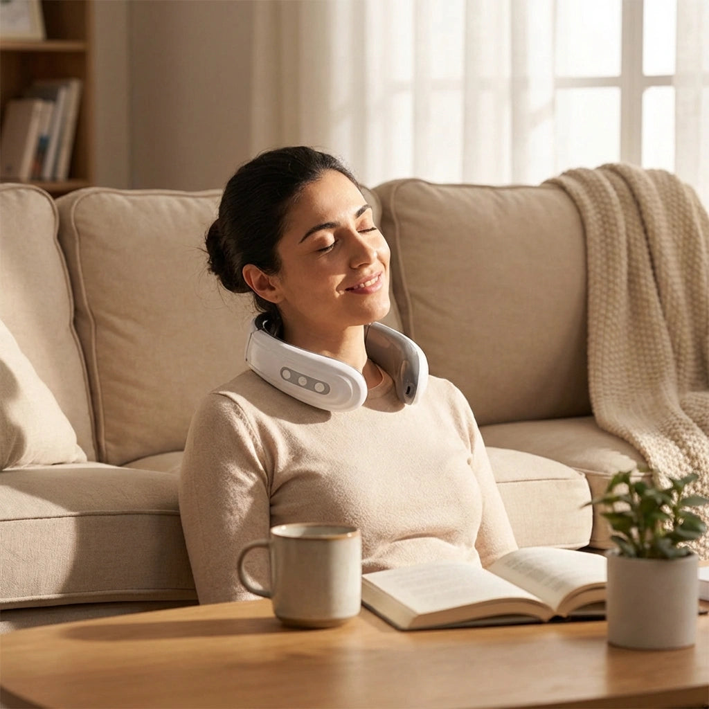 2 Heads Smart Electric Neck And Back Pulse Massager (1 Pc  Mix Design)