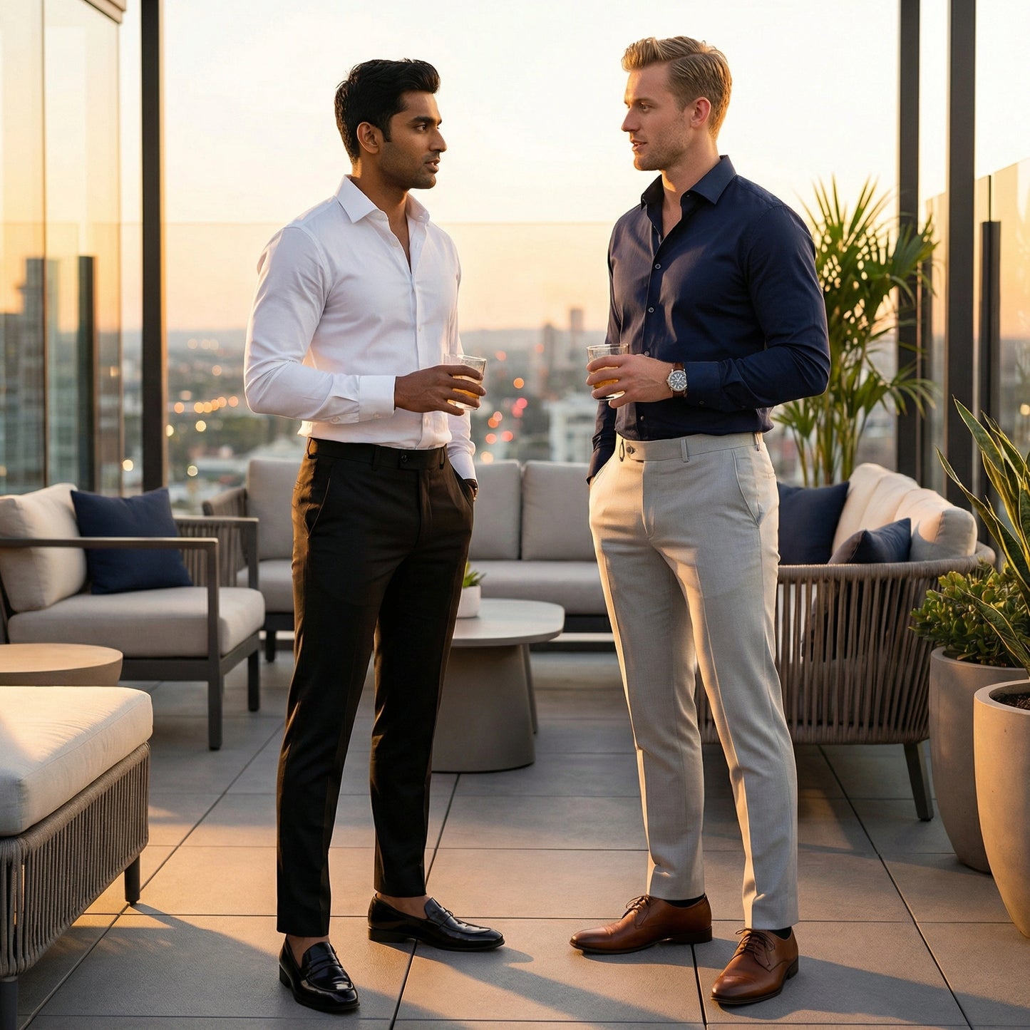 Men’s Slim Fit Formal Trousers – Pack of 2