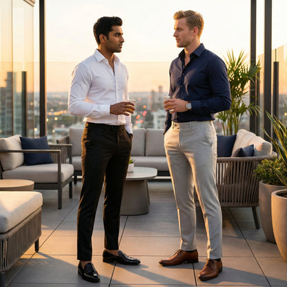 Men’s Slim Fit Formal Trousers – Pack of 2