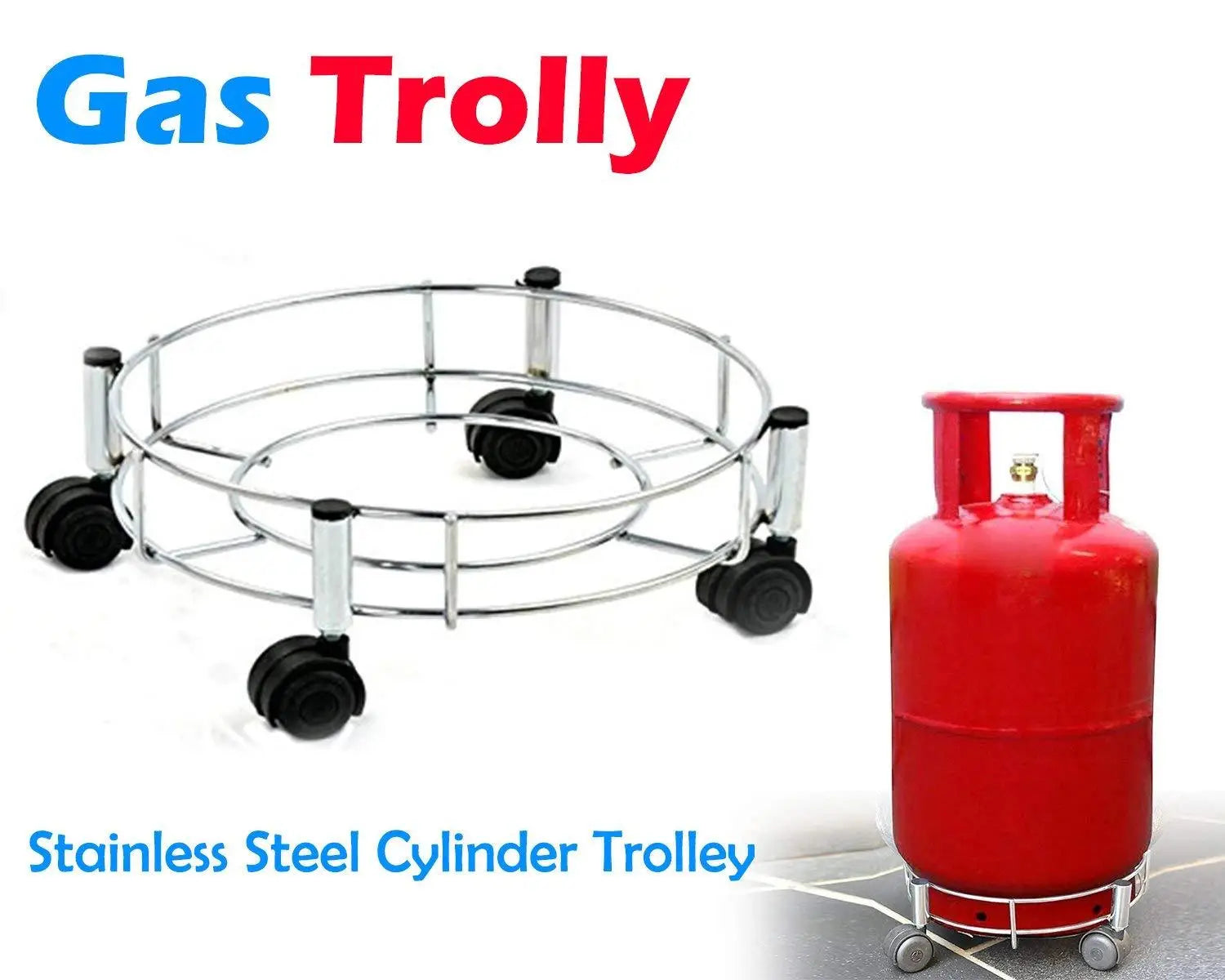 Stainless steel gas cylinder trolley