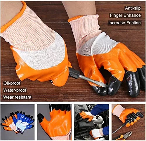 Durable nitrile safety gloves