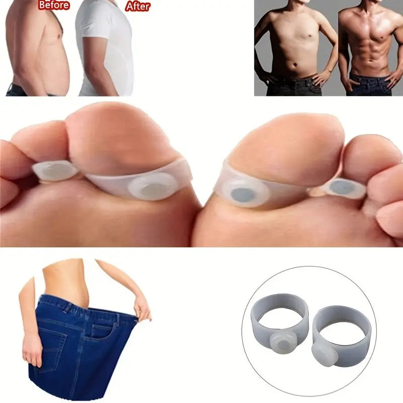 Magnetic slimming toe rings