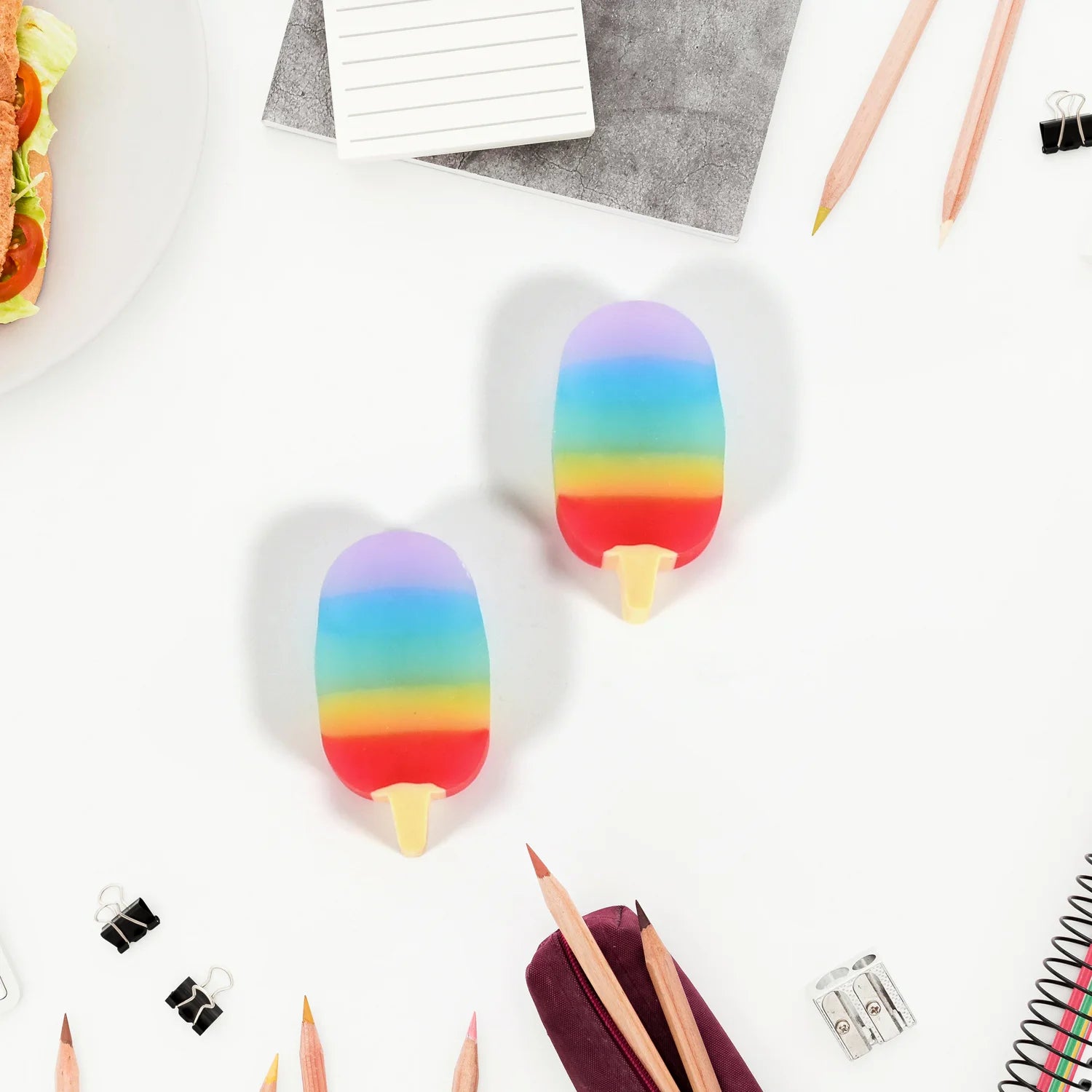 Fun jelly popsicle erasers