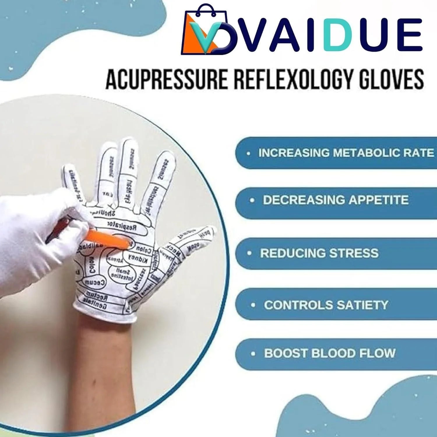 Acupressure reflexology gloves