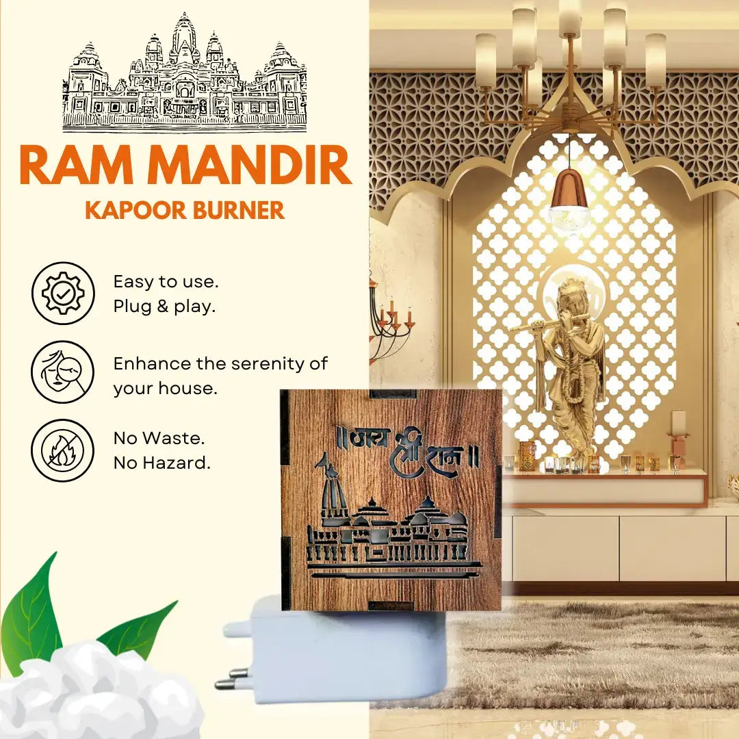 3-in-1 ram mandir aroma burner & night lamp