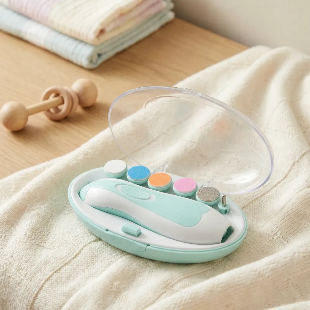 1223 electric baby nail trimmer with grinding heads for newborn infant and toddler - care