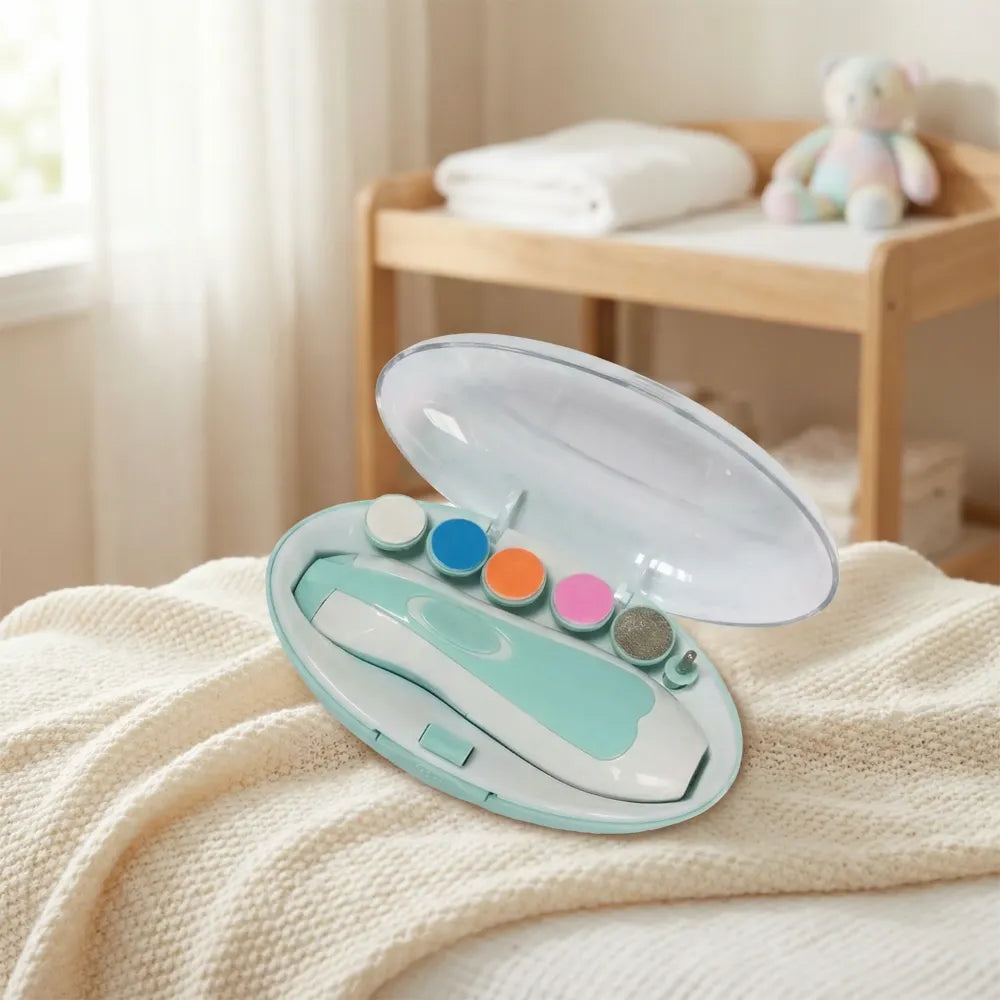 1223 electric baby nail trimmer with grinding heads for newborn infant and toddler - care